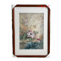 Pure handmade new boutique Suzhou embroidery painting Su embroidery finished product hanging painting Xuanguan decoration painting 4060 lotus flower