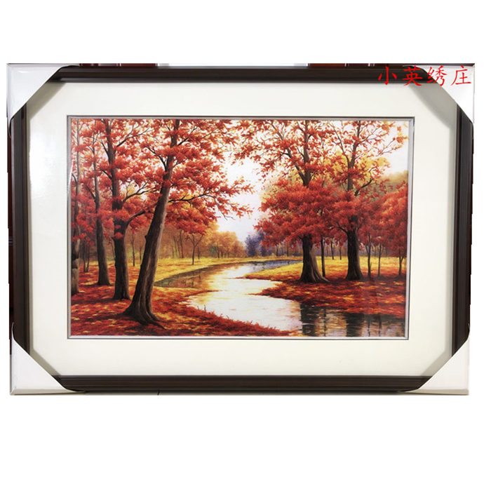 Pure handmade new boutique Suzhou embroidery painting Suzhou embroidery finished hanging painting porch decoration painting 4060 red maple