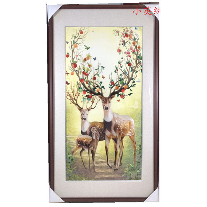 Handmade new boutique Suzhou embroidery painting of finished embroidery painting of the masonry decoration painting 50100 birth deer