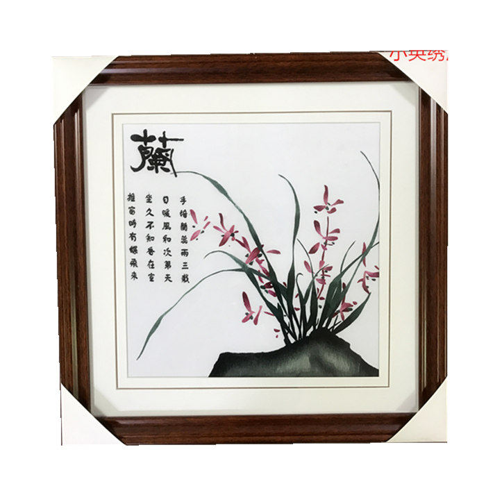 Pure handmade new boutique Suzhou embroidery painting Su embroidery finished product hanging painting Xuanguan decoration painting 3535 orchid