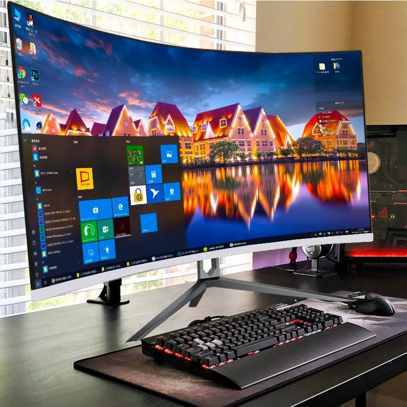 Монитор SANV 27-дюймов изогнутый IPS 144 Гц (1800R), HDMI + DP двойной интерфейс, игровой экран