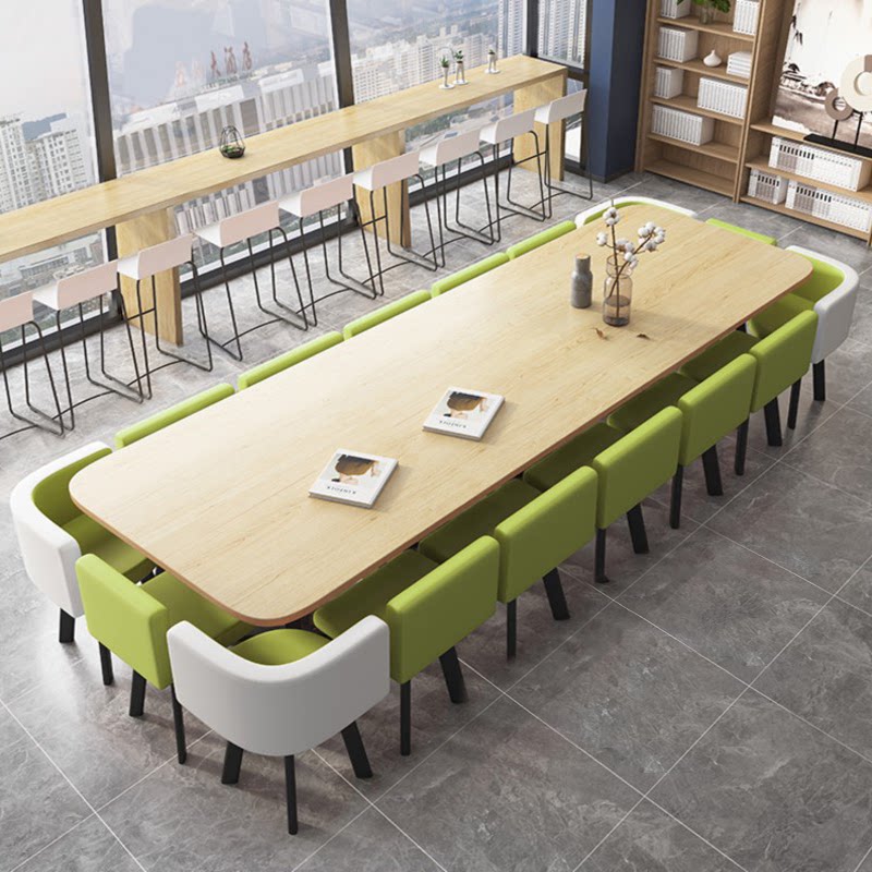 Simple and modern small conference table 3 meters long table 12-20 people small space reading conference room storage table and chair combination