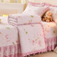 夹棉床盖四件套全棉公主风韩版床裙四季通用加厚床单纯棉夏被床上