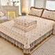 Autumn and winter milk velvet bed cover four-piece set thickened quilted skirt