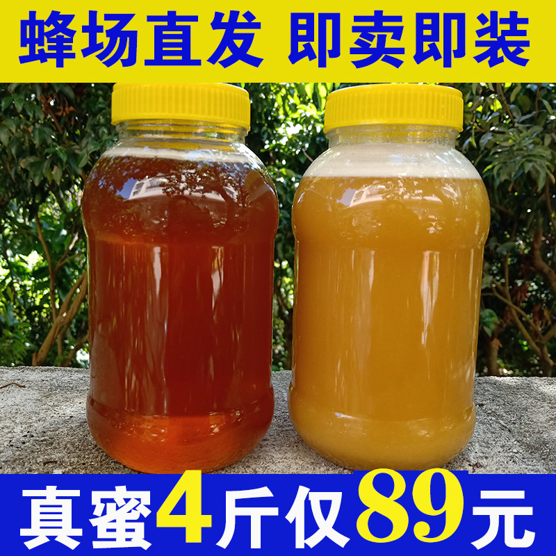 Pure natural earth honey without adding wild honeycomb honey block authentic farmhouse self-produced thyme Crystalline Wood Barrel Peak Honey