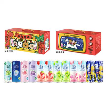 礼盒装RIO锐澳预调鸡尾酒微醺清爽强爽全家福330ml*24整箱囤货装