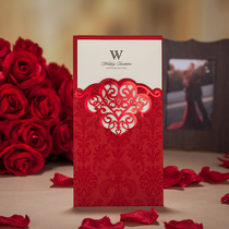 Weisimei 2021 new wedding invitation creative Chinese style red invitation European style wedding invitation golden Chinese style customization