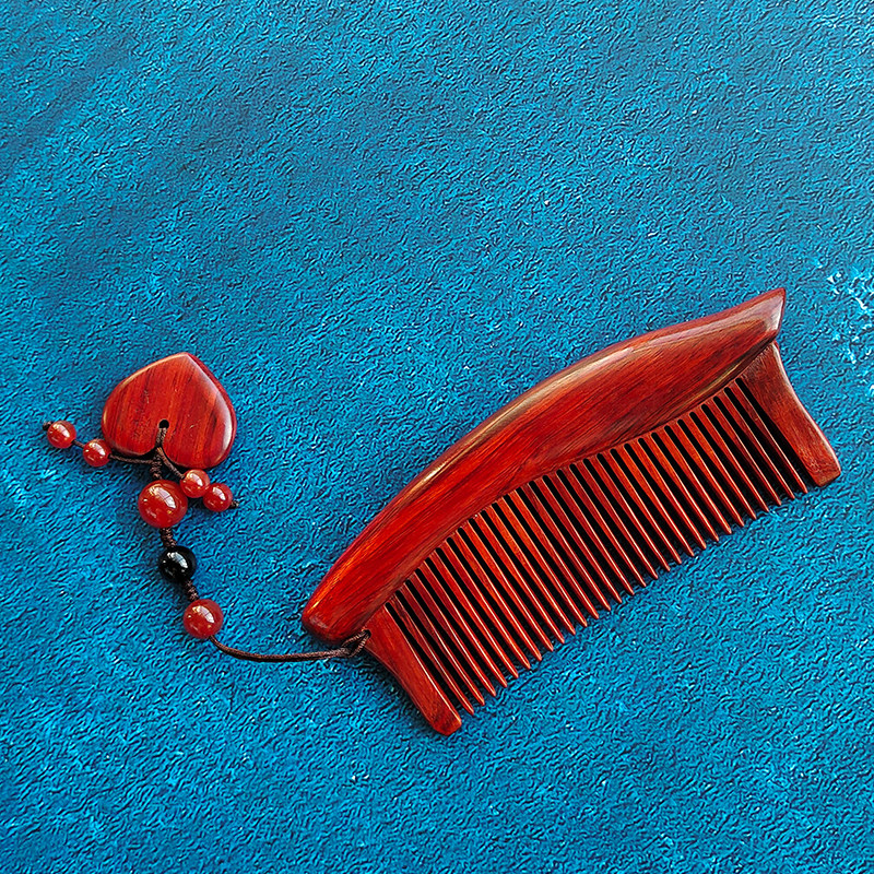 Leaning Purple Sandalwood Small Wooden Comb Gift Comb Gift Box Dress Send Girlfriend Wife's Birthday Gift Comb Mom