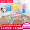 Beautiful clothes rack Floor folding double-pole bay window Balcony drying quilt Household indoor mobile cool hanging drying rack