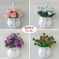 Hanging basket simulation rose fake flower set silk flower TV Wall bedroom partition home decoration Flower Wall Flower
