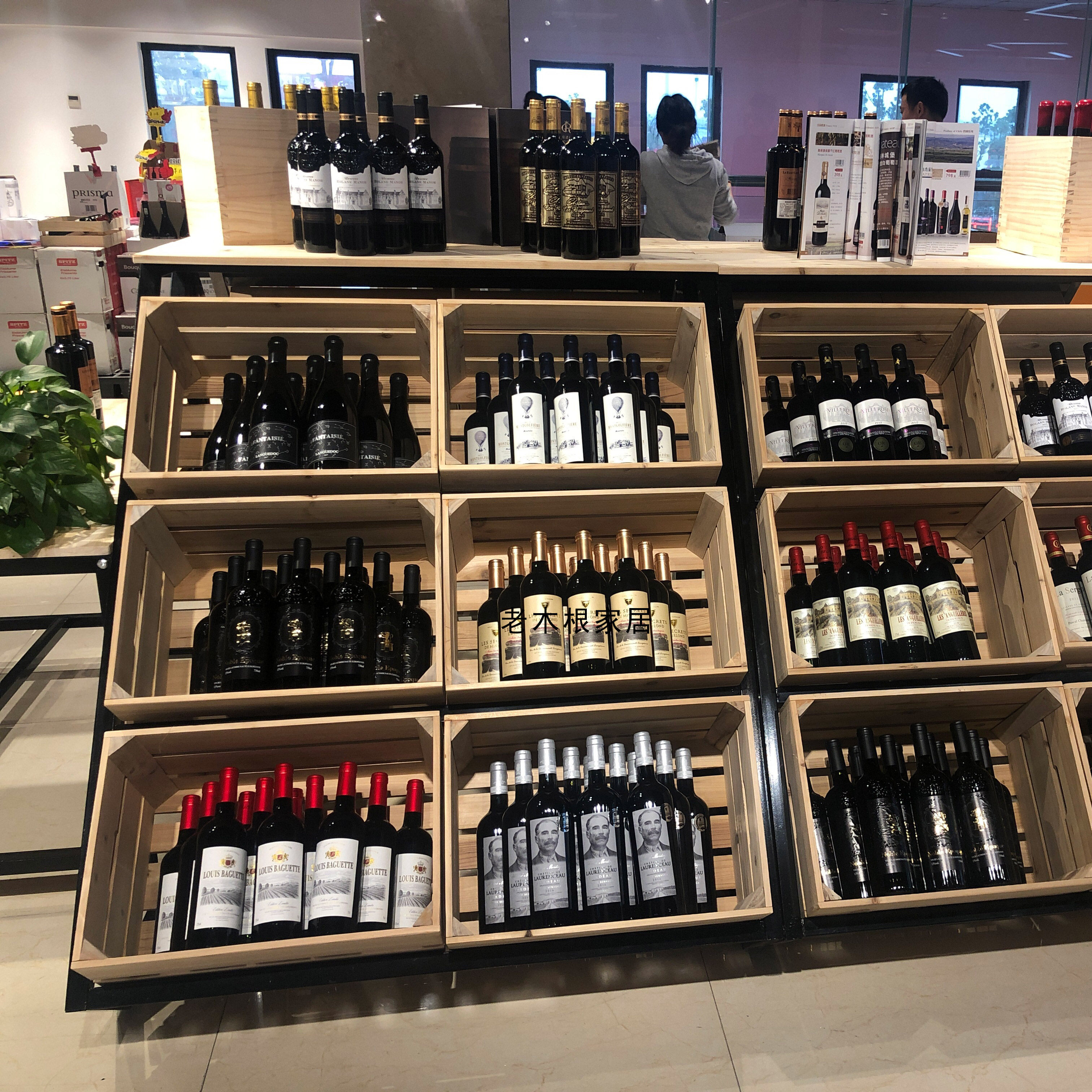 Red Wine Shelf Wine Show Shelves of Island Cabinets Wine Zhuangchuang Supermarket Shelf Shelf Display Shelf Taiwanese with 56