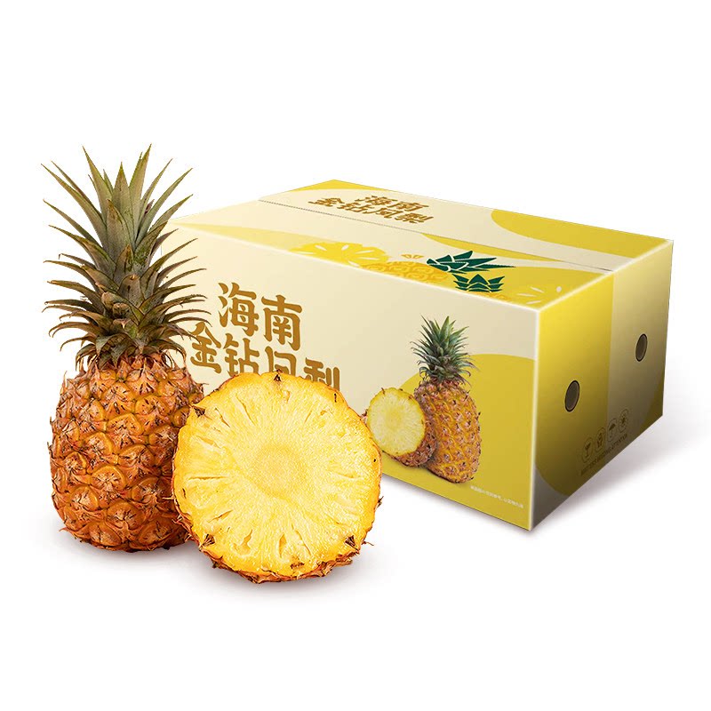 百果园店 正宗海南金钻凤梨新鲜现摘手撕凤梨当应季水果4.5斤彩箱