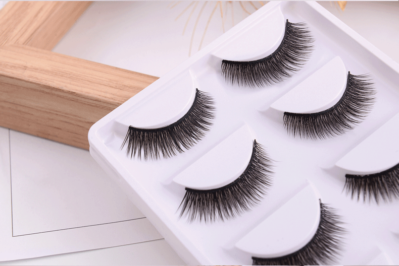 Dày lông mi giả mô phỏng đồng bằng tự nhiên khỏa thân trang điểm cứng cuống đôi mí mắt năm cặp các loại mi giả tự nhiên