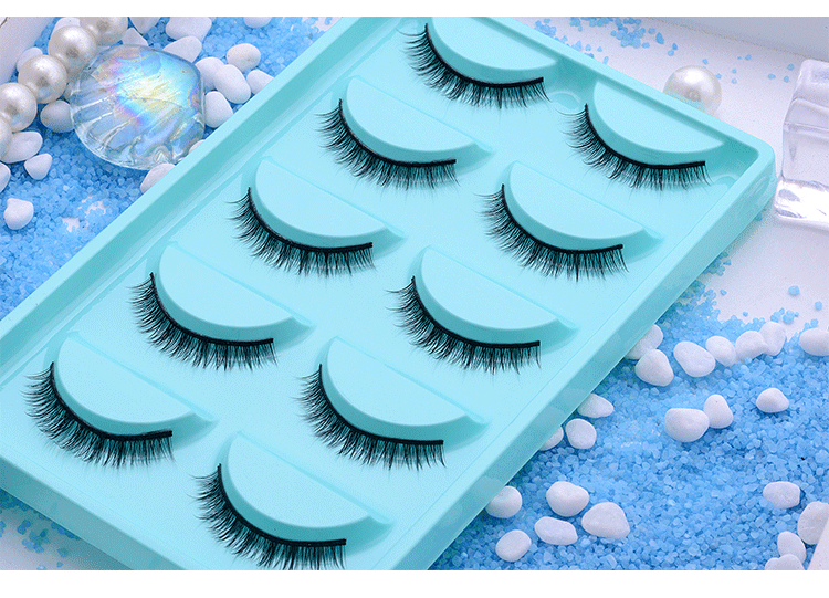 Siêu ngắn lông mi giả 0.5 tự nhiên thực tế nude trang điểm siêu nhiên cứng stem năm cặp của hai hộp để gửi keo bộ mi giả mie