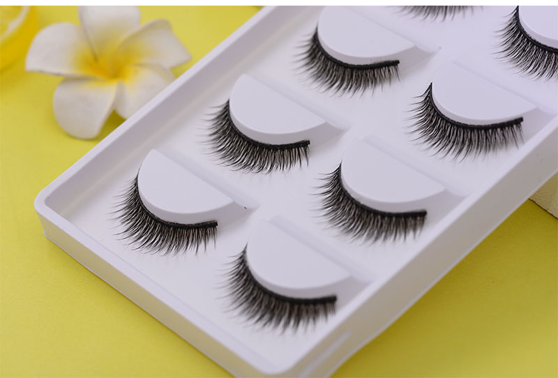 Người mới bắt đầu lông mi giả mô phỏng tự nhiên thực tế trang điểm khỏa thân phần dày cứng cuống đôi mắt dán đồng bằng năm cặp mi giả đẹp