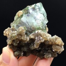 In my dream I met the mineral crystal Yaogangxian green purple fluorite and gold mica symbiotic crystal Transparent large natural mineral crystal
