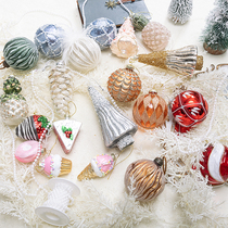 Winter Christmas decorations painted glass balls hanging on the Christmas tree special-shaped balls ins scene photo hanging ball