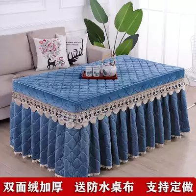 Thickened velvet skirt type electric stove cover new rectangular electric stove cover fire table cover heating fire