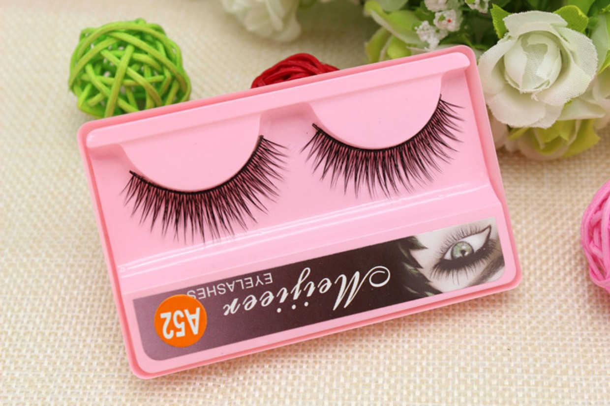 10 cặp cuống đen cứng cuống mi giả A52 sợi tự nhiên dài hàng ngày trang điểm nude cô dâu siêu thực - Lông mi giả keo dán mí mắt