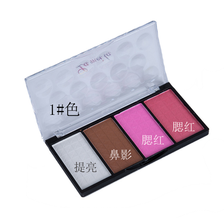 Phấn má hai màu nổi bật phấn bóng mũi phấn bóng Bốn màu sửa chữa năng lực che khuyết điểm phấn phủ bột phấn mắt tạo khối highlight
