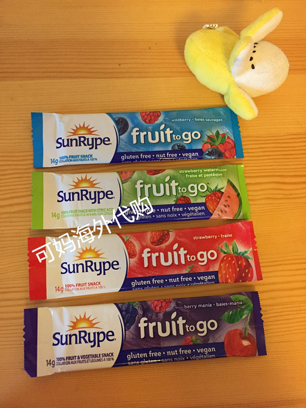 Canada imported SunRype fruit strip Fruit Dan Pi children's snacks single 14g full 30