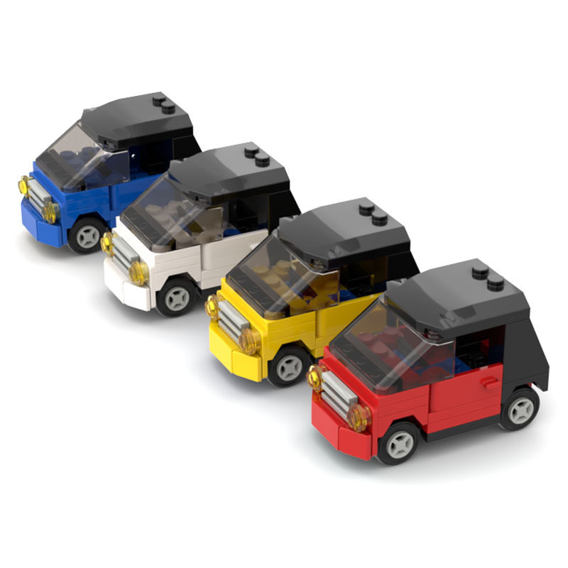 Domestic Small Particle Building Blocks Moc Mini Car Micro Car Model Assembly Toys Gifts for Boys and Girls