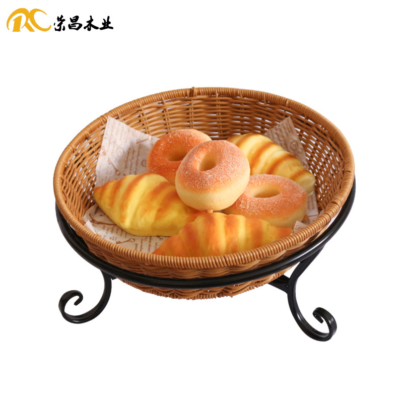 Cake shop bread rack bakery shop decoration display props pastry basket European bag basket mille-layer pastry decorative artwork