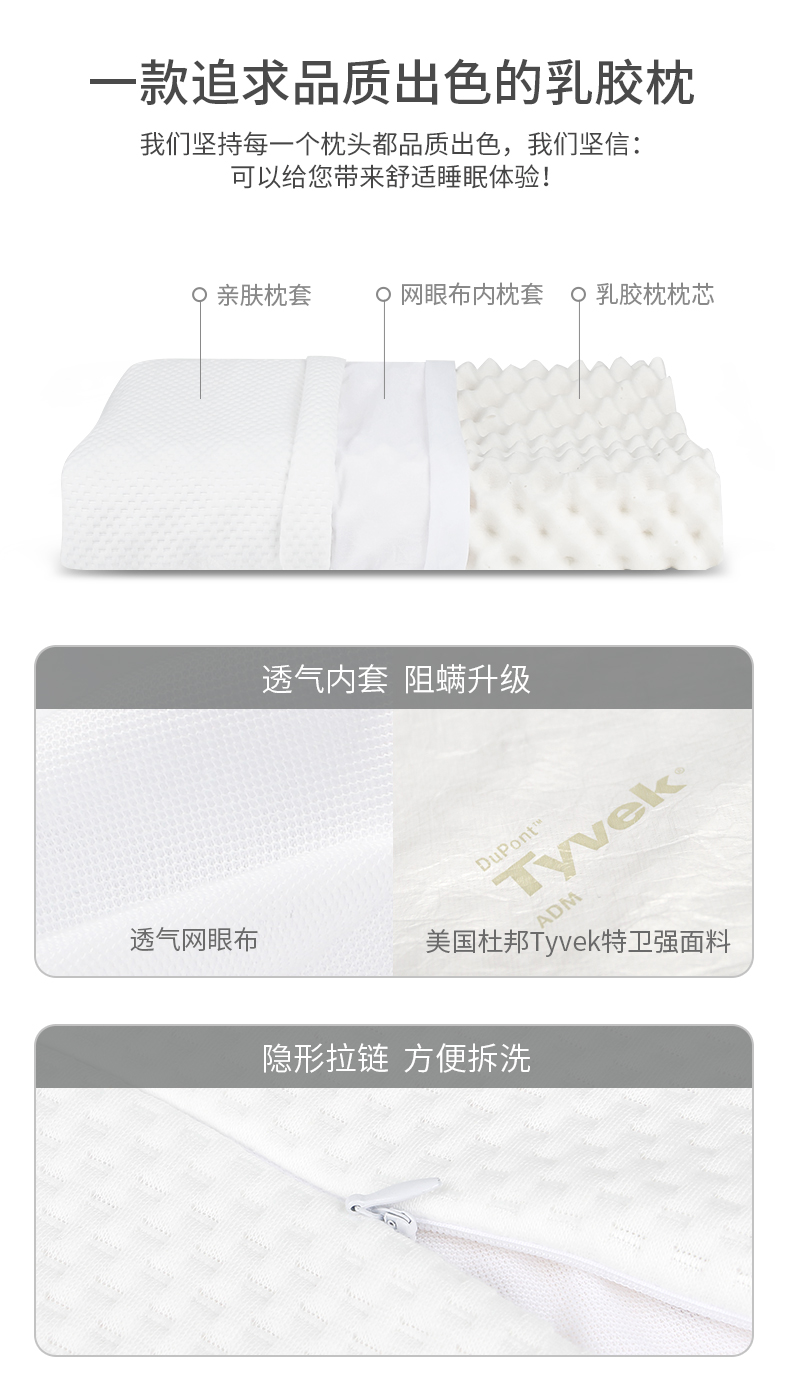 福满园 乳胶枕 泰国93%天然乳胶含量 图6