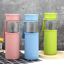 Micro blemish music buckle water cup creative male Lady glass student portable filter net tea cup LLG673