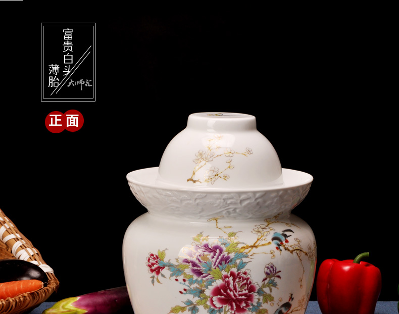 Jingdezhen ceramic pickle jar sichuan pickle jar of pickles pickled egg cylinder seal altar thickening sauerkraut cylinder pot