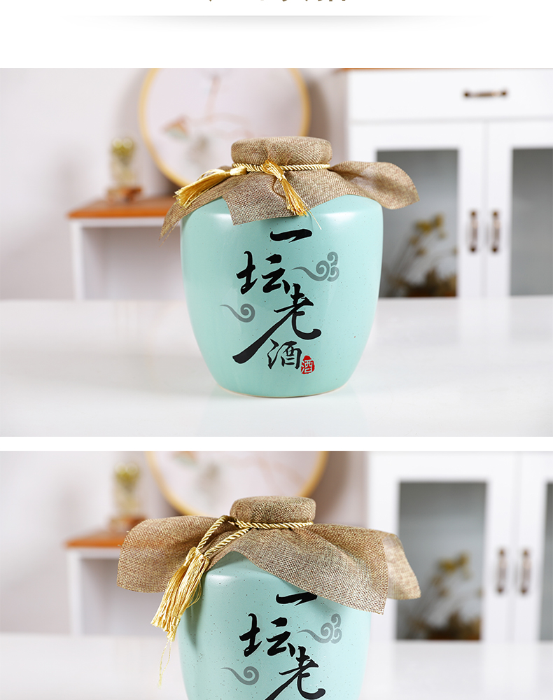 Jingdezhen ceramic 1 catty 2 jins of an empty bottle 5 jins of 10 jins gifts home hip flask archaize storing wine jar sealing