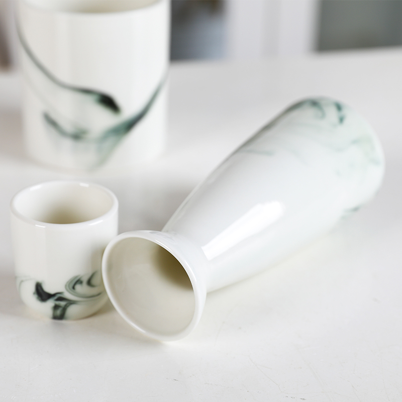 Jingdezhen ceramic temperature wine pot hot hip 6 woolly ink ceramic wine home hot pot liquor gifts in the winter