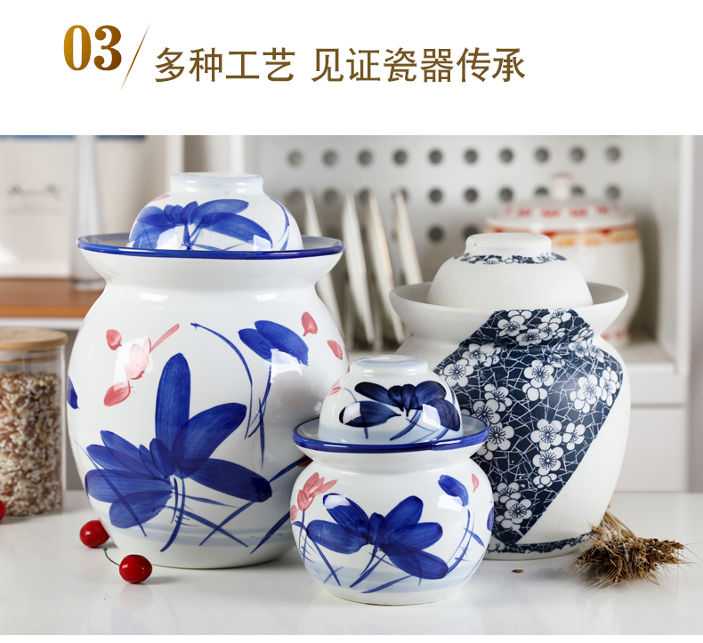 Kimchi altar double cover pickles unglazed seal pickle jar sichuan pickled egg cylinder thickening of jingdezhen ceramic small jars