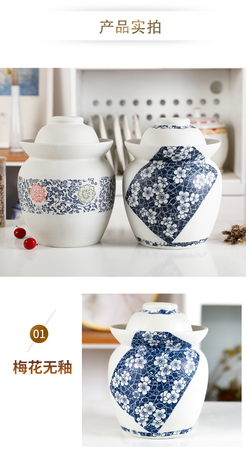 Kimchi altar double cover pickles unglazed seal pickle jar sichuan pickled egg cylinder thickening of jingdezhen ceramic small jars
