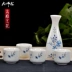 Bộ đồ gốm sứ Jingdezhen Bộ bình năm mảnh sake Nhật Bản đặt bộ rượu vang màu vàng chai thủy tinh đặt ấm gia đình - Rượu vang Rượu vang