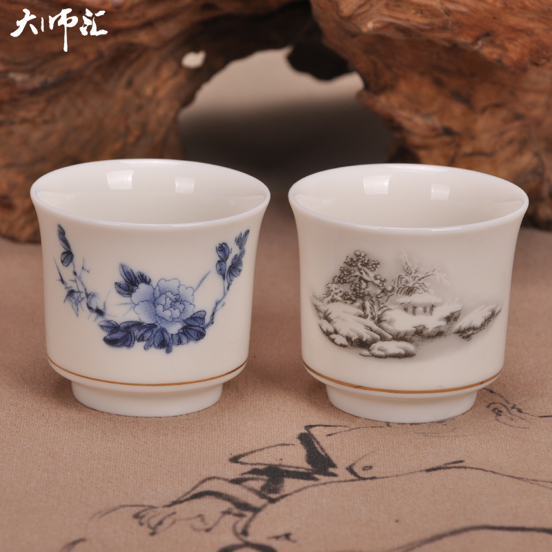 Jingdezhen ceramic glass small glasses a single two cups of black liquor cup small a small handleless wine cup cup Japanese liquor cup