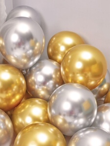 Thickened Shuai'An Metallic Gold Balloons for May Day Mall Decoration 10inch 12inch Silver Birthday Scene Arrangement Ba