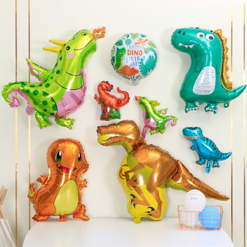Dinosaur balloon shaped children birthday inflatable dinosaur full moon layout forest themed cartoon balloon decoration