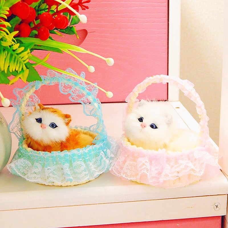 Simulated cat model for children's plush toy simulation kitten doll birthday present