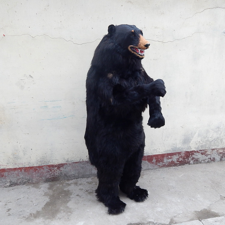 Simulation Black Bear Genuine Leather Hair Animal Emulation Human Bear Standing Bear Large Simulation Animal Model Pendulum and TV props