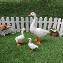 Simulation goose doll big white goose ornament chicken duck goose simulation model Farm animal model Poultry animal toy