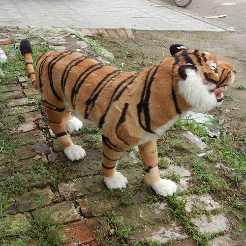 Имитация большого тигра, имитация меха, плюшевые животные, подарочные украшения, реквизит для тигра, украшения для кино и телевидения, реквизит