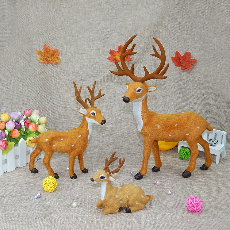 Emulation Plum Blossom Deer Model Christmas Couple Deer Doll Male Paparazzi Tianyuan Photography Props Book House Creative Pendulum