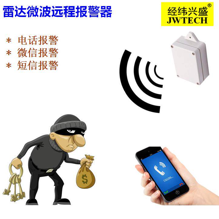 Full direction radar Microwave human body induction remote siren concealed burglar alarm outdoor waterproof sim card