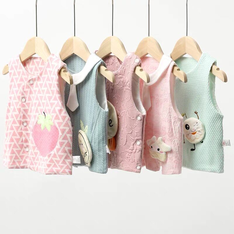 Baby Waistcoat Spring Autumn Summer Clothing Newborn Small Vest Outside Wearing Early Toddler Canon Woman Baby Warm Thickened Waistcoat