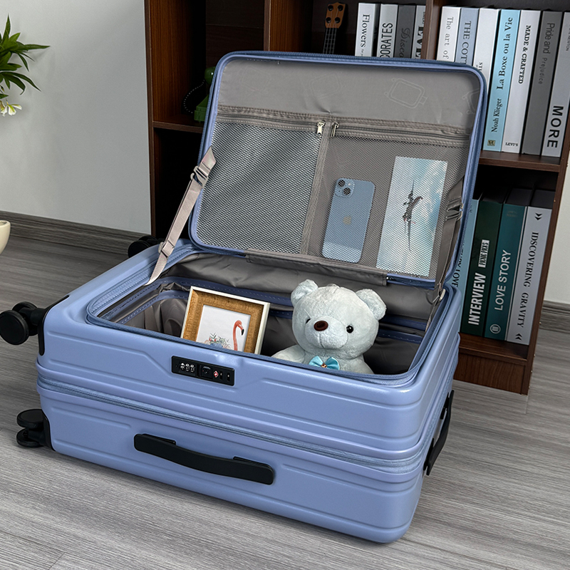 Exported to Germany, Front-Opening Suitcase, Expandable Trolley Case, Large-Capacity Side-Opening Travel Suitcase, Ultra-Light Boarding Code Lock Suitcase