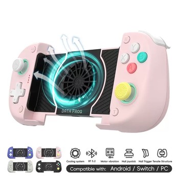 Android Phone and Tablet Gaming Controller for Pubg and Honor of Kings, Dual Hall Effect Joysticks, Cooling, Bluetooth Emulator