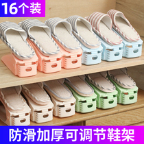 16 adjustable shoe racks various shoe cabinets storage artifact shoe support household space saving sub-tiered rack double dormitory