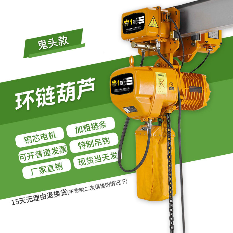 Ghost head ring chain hoist lifting crane hook electric vehicle single and double chain crane hoist 380V220V