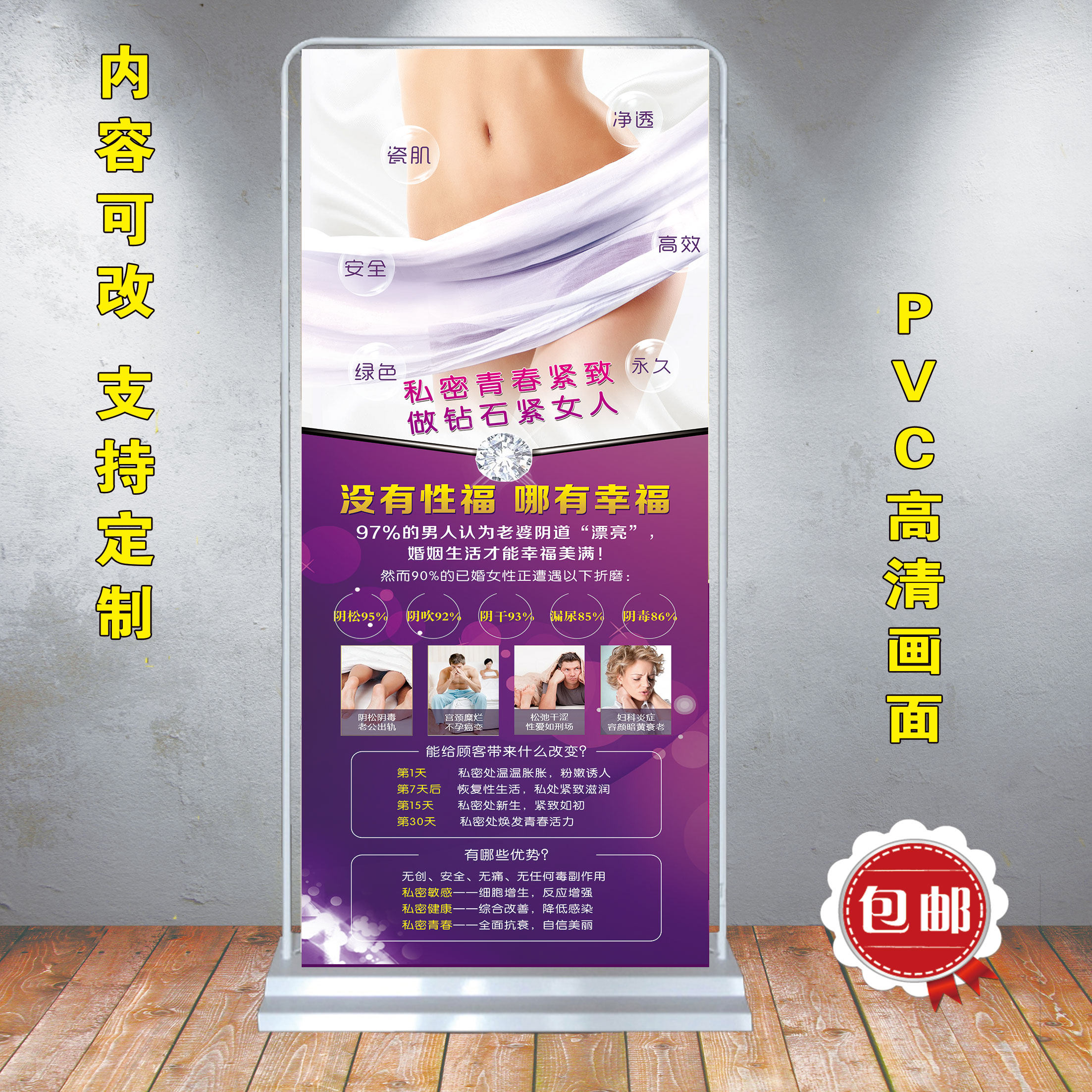 Private Care Body Ovary Maintenance Conditioning Benefits Efficacy Awareness Campaign Poster Exhibition Shelf Advertising Wall Chart